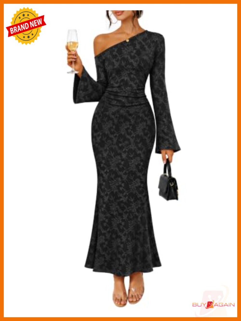 MEROKEETY Women's Lace Off The Shoulder Maxi Dress Wedding Guest Formal